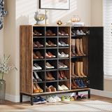 Shoe Cabinet with Adjustable Shelves, 6-Tier Shoe Rack with Doors