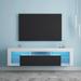 Wall Mounted Floating TV Stand with LED Lights, High Gloss Fronts and Large Storage, Easy to Assemble, for TVs up to 65 inches