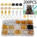 Jytue Jytue 200PCS Metal Hair Cuffs Hair Jewelry Dreadlocks Hair Tube Beads Hair Braiding Bead Sheets Aluminum Hair Rings Hair Accessories for Braids Hair Decoration Gold Silver Multiple Shapes