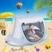 Baby Beach Tent - Youth Baby Beach Tent Large Pop Up Beach Tent Sun Shade for Beach Portable Baby Travel Tent with Mosquito Net Indoor Baby Play Tent UPF 50+ UV Protection Sun Shelters(Blue)