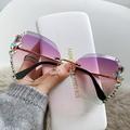 YCNYCHCHY 2022 New Hot Sale Diamond Inlaid Women s Sunglasses Tide Anti Ultraviolet Sunglasses Big Face Sunscreen Summer