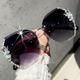 YCNYCHCHY 2022 New Hot Sale Diamond Inlaid Women s Sunglasses Tide Anti Ultraviolet Sunglasses Big Face Sunscreen Summer