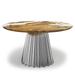 Arditi Collection Grazia Pedestal Dining Table Wood/Metal in Gray | 29.5 H x 96 W x 96 D in | Wayfair Model : ARD-146 Chrome Seater 12