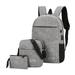 Double shoulder bag for Men Backpack Three Piece Solid color Travel Bag Computer Business Bag Shoulder Water Proof Casual Matching Bag Grey