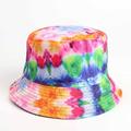 Wenini Hats for Women Sun Beach Hat Teens Girls Wide Summer Fisherman s Caps Hats Color Painted Tie Dyed Double Sided Fisherman Hats Wear Outdoor Sunscreen Sun Hats on Both Sides