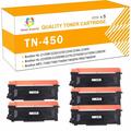 Toner H-Party Compatible Toner Cartridge for Brother TN450 TN-450 TN420 TN-420 for Brother HL-2270DW HL-2280DW MFC-7360N MFC-7860DW DCP-7065DN FAX-2940 IntelliFax-2840 Printer (5x Black)