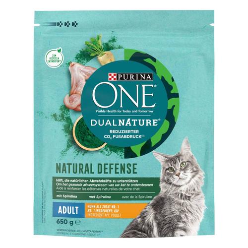 4x 650g PURINA ONE Dual Nature Huhn mit Spirulina Katzentrockenfutter