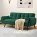 Wade Logan® Arnbert Full 75.39" Wide Tufted Back Convertible Sofa Wood/Polyester in Green/Brown | 31.29 H x 75.39 W x 39.37 D in | Wayfair