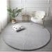 Gray 70.87 x 70.87 x 1.25 in Area Rug - Ebern Designs Round Grandwood Solid Color Machine Woven Shag Faux Fur Area Rug in Faux Fur | Wayfair