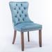 Rosdorf Park Jaxion Tufted Velvet Wing Back Parsons Chair 2 Pieces Upholstered/Velvet in Blue | 37.4 H x 19.7 W x 25.5 D in | Wayfair