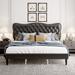 Wildon Home® Cadarrah Tufted Platform Bed Upholstered/Faux leather in Black | 45.3 W x 57.9 D in | Wayfair BB737AC532B84998B690D18F9B9524A0