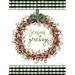 The Holiday Aisle® Season's Greetings Wreath by Cindy Jacobs - Wrapped Canvas Print Canvas | 16 H x 12 W x 1.25 D in | Wayfair