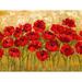 Winston Porter Red Poppy Flower Field - Wrapped Canvas Print Metal in Brown/Green/Red | 30 H x 40 W x 1.25 D in | Wayfair