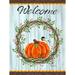 Rosalind Wheeler Pumpkin Welcome Wreath - Wrapped Canvas Print Canvas in White | 48 H x 36 W x 1.25 D in | Wayfair C197301F735C4B33AF721A75C1F88A6E
