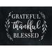 The Holiday Aisle® Grateful Thankful Blessed Chalkboard - Wrapped Canvas Textual Art Metal in Black/White | 24 H x 32 W x 1.25 D in | Wayfair