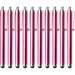 10Pcs Stylus Pens for Touch Screens Stylus Pen Universal Round-Headed Aluminum Alloy Portable Pencil Compatible with Laptop Kindle i-pad i-Phone Sam-Sung Rose Red 10pcs