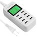 USB Charger 8-Port Desktop Charging Station with LCD Digital Display USB Rapid Charger