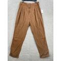 Free People Pants & Jumpsuits | Free People Brown Chambray Pleated Front Cropped Trouser Pants | Color: Brown | Size: 14