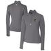 Women's Cutter & Buck Gray Milwaukee Brewers DryTec Traverse Stretch Quarter-Zip Pullover Top