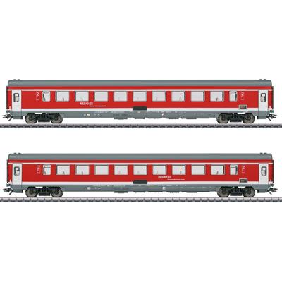 Personenwagen MÄRKLIN "Reisezugwagen-Set 2 "München-Nürnberg-Express" - 42989" Modelleisenbahn-Fahrzeuge rot (rot, grau) Kinder Loks Wägen
