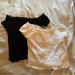 Brandy Melville Tops | Brandy Melville Black & White Ruched Tops | Color: Black/White | Size: One Size