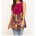 Free People Tops | Free People | Count Me In Trapeze Tunic | Sz Xs | Color: Gold/Pink | Size: Xs