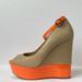 Jessica Simpson Shoes | Jessica Simpson Carrack Ankle Strap Wedge Heel 9b | Color: Orange/Tan | Size: 9