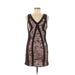 Forever 21 Casual Dress - Mini V Neck Sleeveless: Black Color Block Dresses - Women's Size Medium