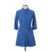 Everly Casual Dress - Shirtdress: Blue Dresses - Women's Size Small