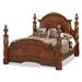 Michael Amini Villa Valencia Eastern King Poster Bed - Classic Chestnut Wood in Brown/Red | 74 H x 86 W x 97 D in | Wayfair 72000EKP-55