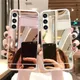 S 23 21 22 Mode Or Rose Miroir Étui En Silicone Pour Samsung Galaxy S23 S21 S22 Plus Ultra Luxe