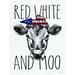 August Grove® Red, White & Moo by lettered & lined - Wrapped Canvas Print Metal | 40 H x 30 W x 1.25 D in | Wayfair