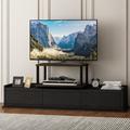 Wade Logan® Asid TV Stand for TVs up to 24", Wood in Black/Brown | Wayfair 445E1E5DDC874F58A6022BF690AC4D0E