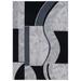 Black/Gray 96 x 26 x 0.25 in Indoor Area Rug - Orren Ellis Guberman Abstract Machine Woven Polyester Area Rug in Ivory/Gray Black Polyester | Wayfair