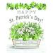 The Holiday Aisle® Happy St. Patrick's Day Flowers - Wrapped Canvas Print Canvas | 24 H x 18 W x 1.25 D in | Wayfair