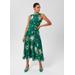 Carly Floral Midi Dress - Green - Hobbs Dresses