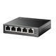 TP-Link TL-SG105MPE 5 Port Managed PoE Switch mit 4 PoE+ Ports (120 Watt, IEEE-802.3af/at PoE,lüfterlos, Plug-and-Play, Robustes Metallgehäuse) Schwarz