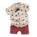 B91xZ Baby Boys Clothing Sets Set Baby Bow Shirt Boys Shorts Kids Tops Toddler Gentleman Outfits Boys Outfits&Set Khaki Size 90