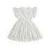 Bmnmsl Toddler Summer A-line Dress Short Sleeve O Neck Lace Floral Tassel Dresses