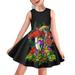 Pzuqiu Aesthetics Mushroom Midi Dress for Girls Knee Length Sleeveless Twirly Skater Dress SummerOutdoor Activities Crew Neck One-Piece Jumpskirt for Youth 11-12