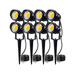 12W LED Landscape Lights Low Voltage (AC/DC 12V) Waterproof Garden Pathway Lights Super Warm White (900LM) Walls Trees Flags Outdoor Spotlights with Spike Stand (8 Pack)