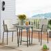 Dextrus 3 Piece Patio Set Outdoor Wicker Bistro Set 2 Rattan Chair Conversation Sets with Coffee Table and Cushions-Gray