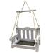 XGeek Outdoor Wooden Bird Feeder Hanging Bird Feeder Chair Shaped Feeder Garden Decoration Gray