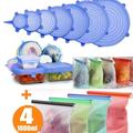 Stretch Silicone Lids 6 Pcs Food Cover Various Sizes Reusable Food Kitchen Storage Wraps Cover Keep Food Fresh