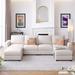 3 Pieces U-shaped Sectional Sofa Polyester Upholstered Sofa Chaise with Ottomans