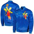 Men's Freeze Max Blue The Simpsons Basketball Satin Full-Snap Jacket