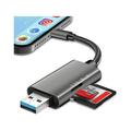 SD Card Reader for iPhone iPad USB 3.0 Micro SD Card Reader Dual Slot Memory Card Adapter Trail Game Camera Viewer for iPhone/iPad/PC/Laptop/Desktop No App Required Plug and Play (Grey)