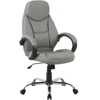 Chefsessel INOSIGN "Veronika, Bürostuhl", grau, B:68cm H:111cm T:68cm, Kunstleder, Stühle, komfortabel gepolstert, Kunstleder Image