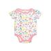 CJP Baby Short Sleeve Onesie: Pink Floral Bottoms - Size 3-6 Month