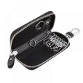 Compact Zipper Leather Car Key Case by BAKUN Key and Card Holder Key Organizer Wallet With 6 Hooks